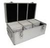 Gray Handle Aluminum CD DVD Storage Case / 300 CD Case With Lock , Silver