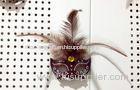 3.5 Inch Halloween Mask Brooch For Lady , Unique White Feather