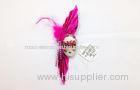 7 Inch Hand Painted Mask Brooch Magnet Pink Feather For Lady