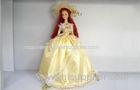 Decorative Porcelain Doll Lamp Small With Yellow Victorian Lady