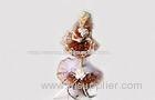 8" Christmas Porcelain Music Box With Brown Vitoria Girl Doll