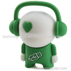 Soft pvc 3D cartoon music boy pen drive