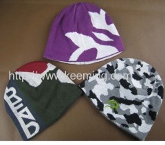 Purple+white /camouflage wine /red+grey+white Jacquard hat