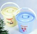 Heat transfer film for plastic bucket lid handle