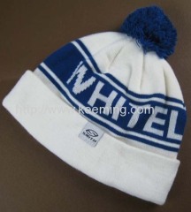 White and blue Promotion Jacquard hat