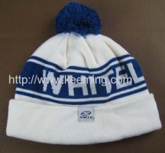 White and blue Promotion Jacquard hat