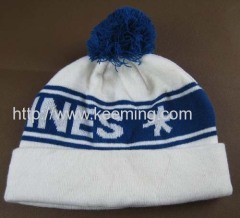 White and blue Promotion Jacquard hat