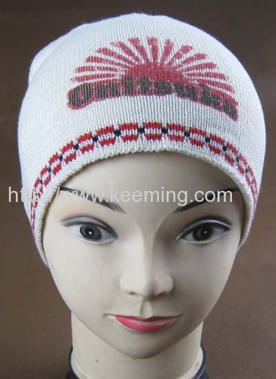 Print and Jacquard hat 