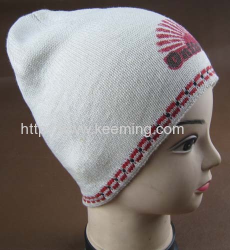 Print and Jacquard hat 