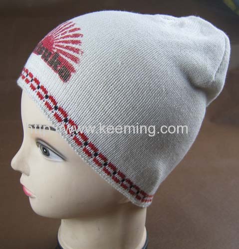 Print and Jacquard hat 