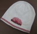 White red and black knitted hat