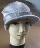 Cotton sand wash knitted hat with visor