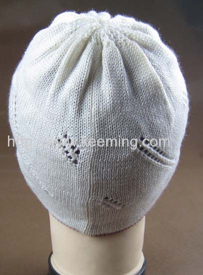 Double different colors knitted beanie with visor