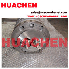 Extruder bimetallic conical twin screw barrel for PP PE PVC PET