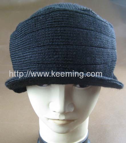 100% acrylic black knitted hat