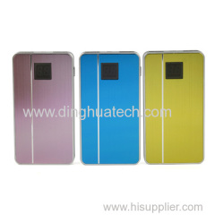 Apple phone style mobile power supply with double usb output & led display screen;