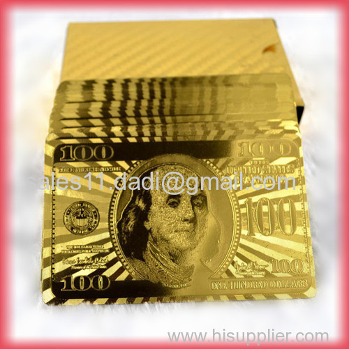 Gold foil plated playing cards