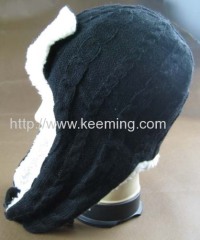 The warmest winter LEIFENG earflap hat with lambs wool lining