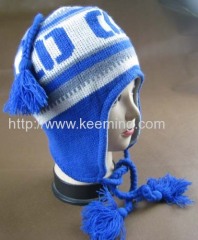 Intarsia jacquard with part of fleece lining earflap hat