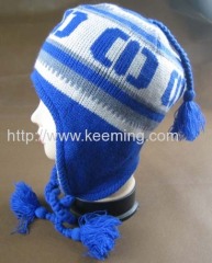 Intarsia jacquard with part of fleece lining earflap hat