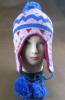 Double Intarsia jacquard with part of fleece lining earflap hat