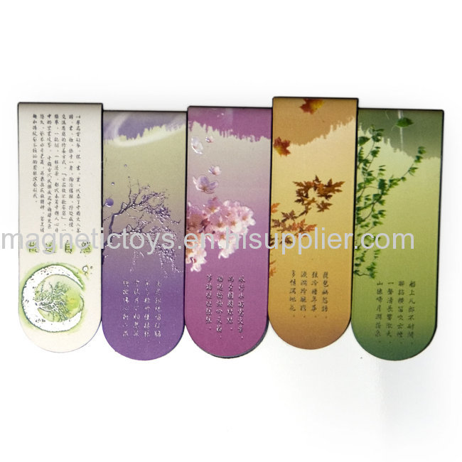 Promotional magnetic bookmark, magnetic paper bookmark