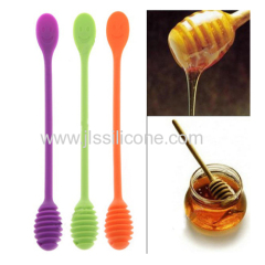 Lovely Smiling Face Silicone Honey Spoon