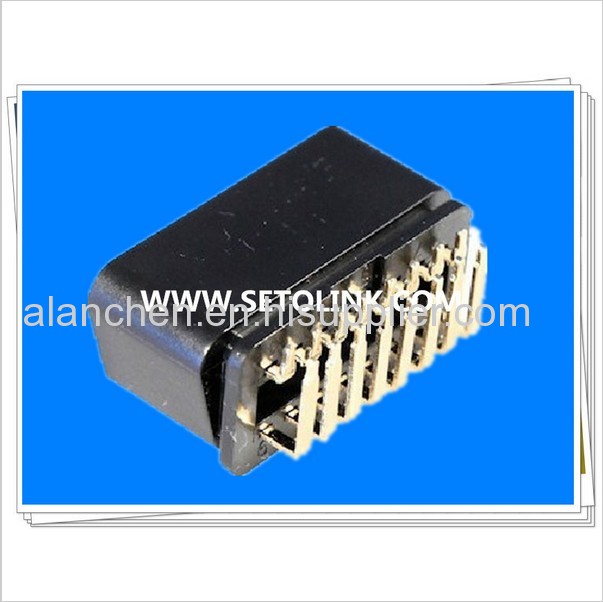 AUTO OBDII 16 PIN MALE CONNECTOR CORE 90 DEGREE METAL PIN