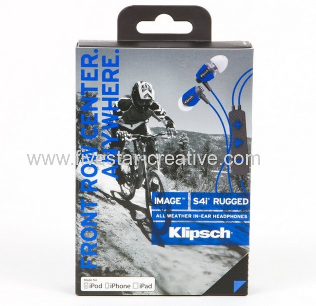 Klipsch Image S4i Blue Rugged Constructed In-Ear Headphones with iPhone Compatible Track and Call Controls