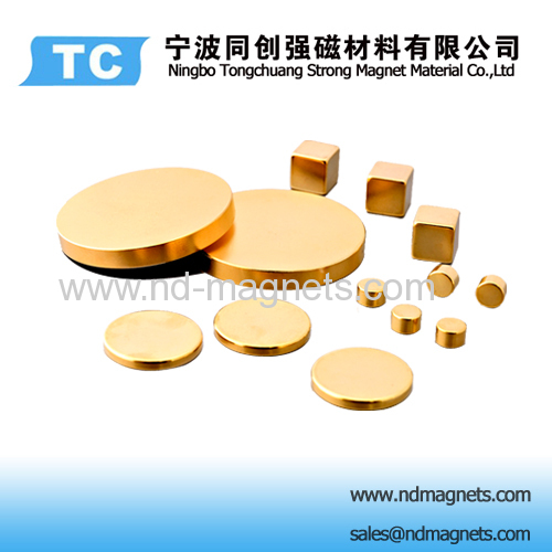Gold coated Neodymium Disc magnets