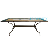 Wrought iron and ceramic mosaic rectangular coffe table