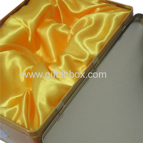 Rectangular handle tin box