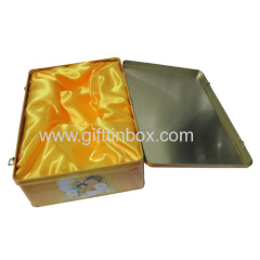 Rectangular handle tin box