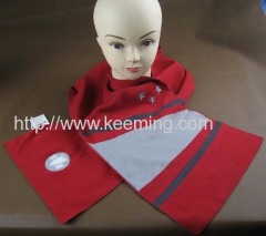 Red and grey with stars machine scarf