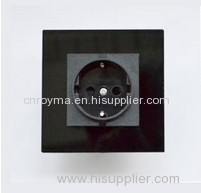 EU Power Socket, White Black High Quality Glass Panel, 16A EU Standard Wall Outlet without Plug
