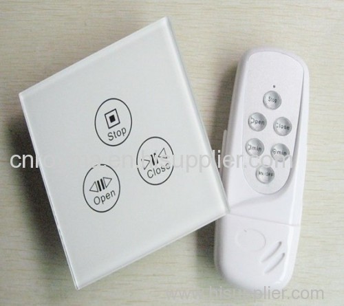 Crystal tempered glass panel, electromotion touch screen curtain switch used for curtains with blue LED backlight