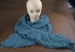 100% wool peacock blue Mohair scraf