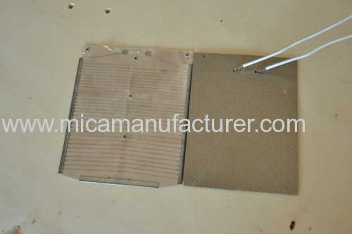 mica heating panel with three mica sheet and heating wire inside