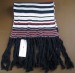 100% cotton knitted scarf with black fimbriate