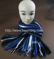 Fashionable winter stripe knitted scarf