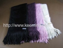 100% acrylic knitted scarf with tassels