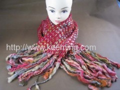 Beautiful space dye big-belly yarns winter knitted scarf
