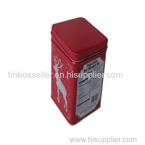 square tea tin box,square tin box hinged