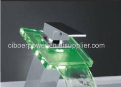 LED Glass waterfall faucet