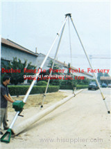 Tripod erecting pole machine