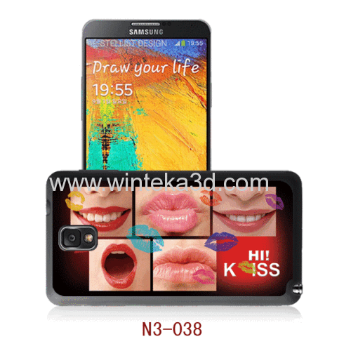 Samsung galaxy note3 case, 3d picture,pc case rubber coating, with 3d picture, multiple colors available