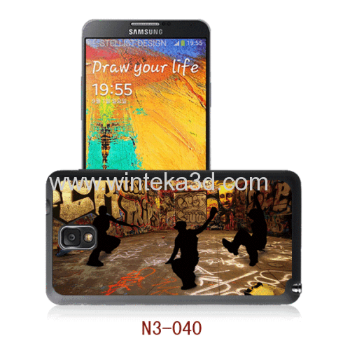 Samsung galaxy note3 3d case,pc case rubber coating, with 3d picture, multiple colors available