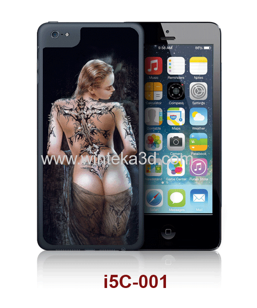 iPhone5C cover with 3d picture,pc case rubber coated.