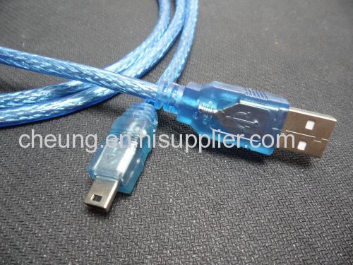 USB 2.0 Type A Male to Mini B 5pin Male USB CableCordfor MP3 MP4 player 5FT blue