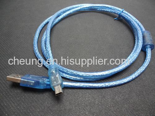USB 2.0 Type A Male to Mini B 5pin Male USB CableCordfor MP3 MP4 player 5FT blue